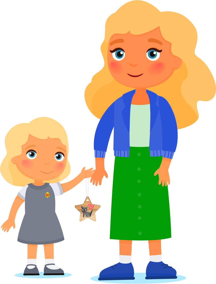 Blonde parent carer and child Hamish and Milo parent carer and child