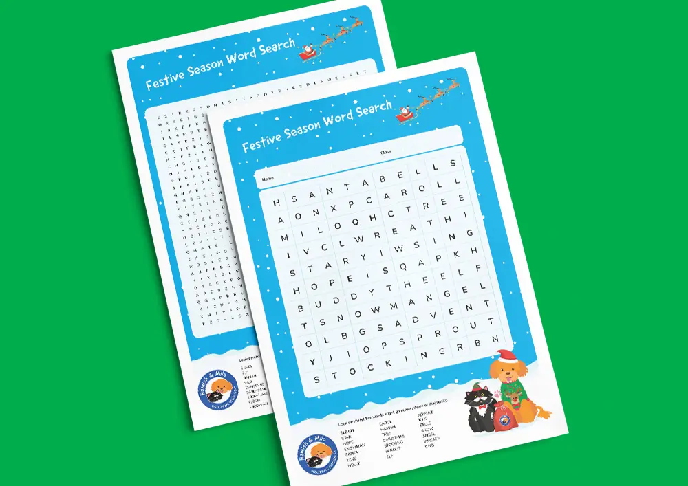 Hamish & Milo Festive Season Christmas word search