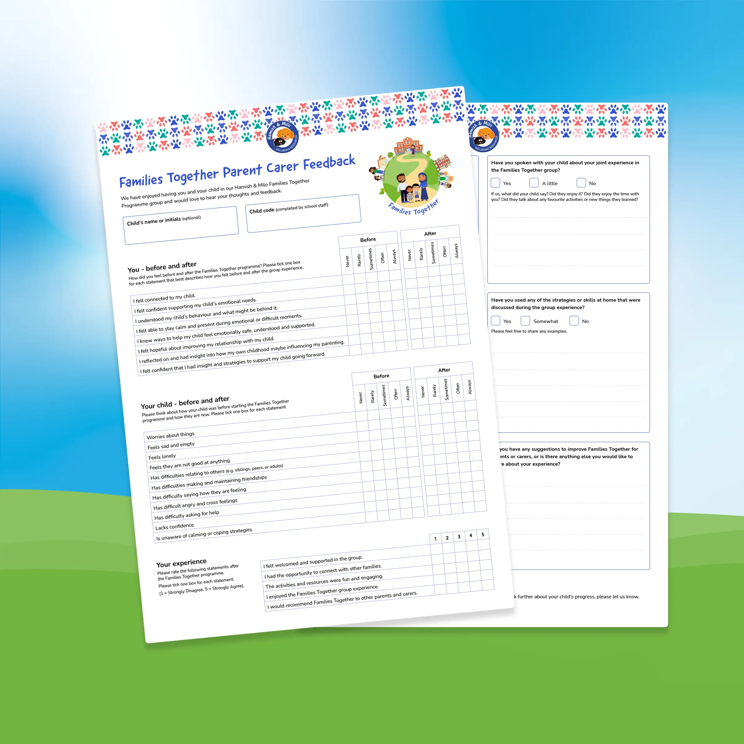 Families Together Hamish & Milo Parent Questionnaires Families Together Hamish & Milo Parent Questionnaires