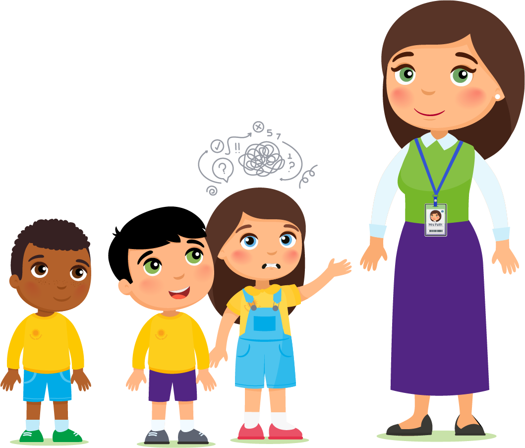 Teacher with 3 children Foundation Teacher with 3 children Foundation